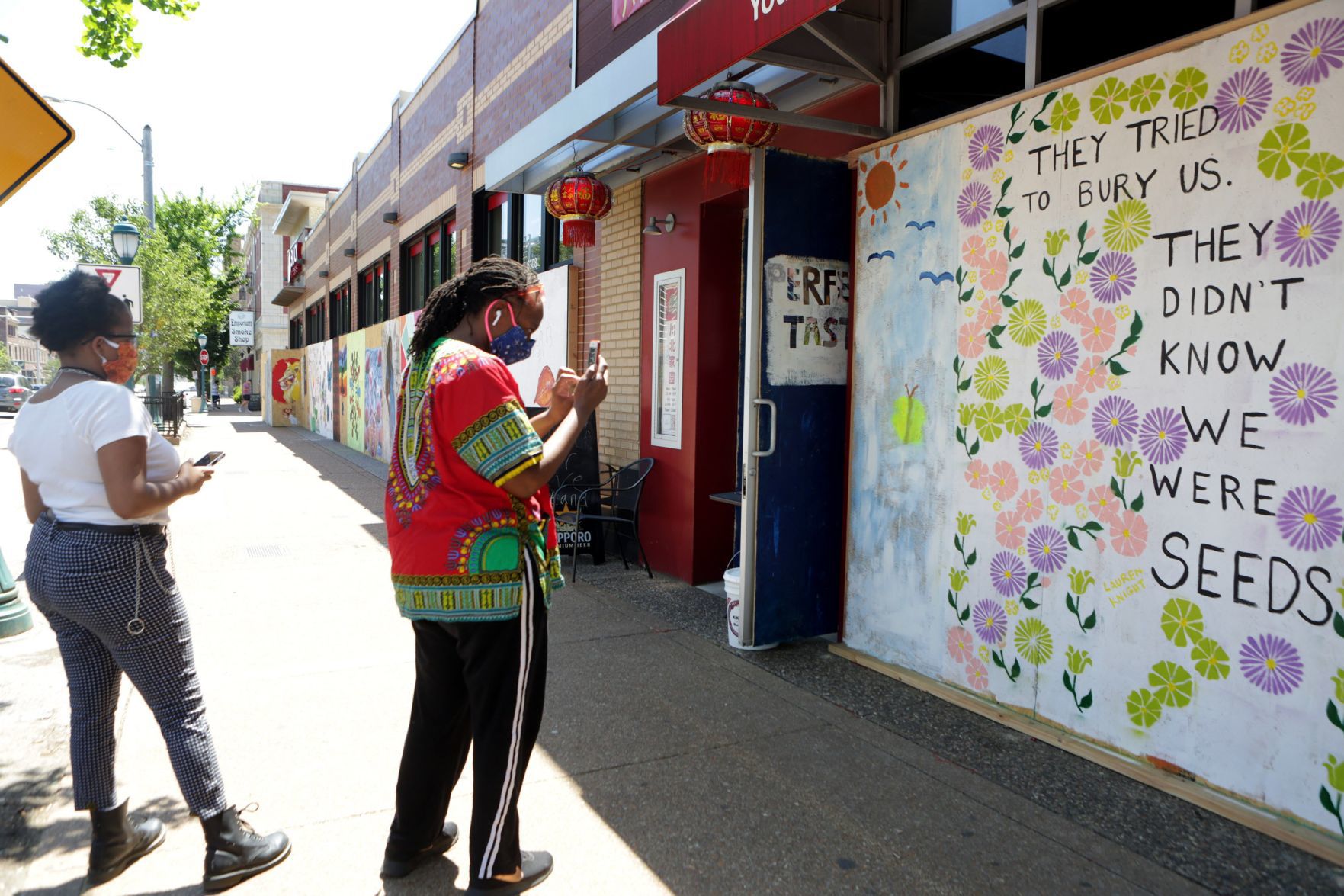 Black Lives Matter painted boards